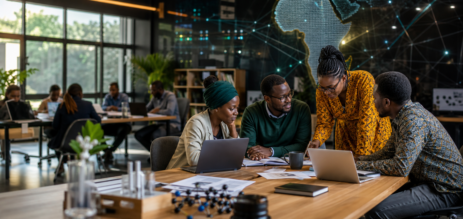 African researchers collaborating around a digital research platform